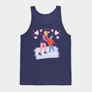 Mom and Daughter ice skating together Tank Top